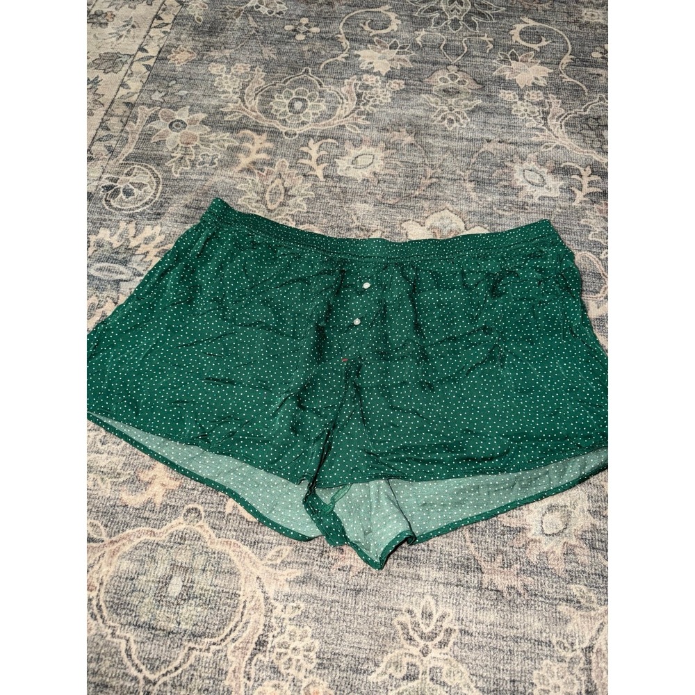 Aerie Silk Boxer Shorts Green Polka Dot XXL